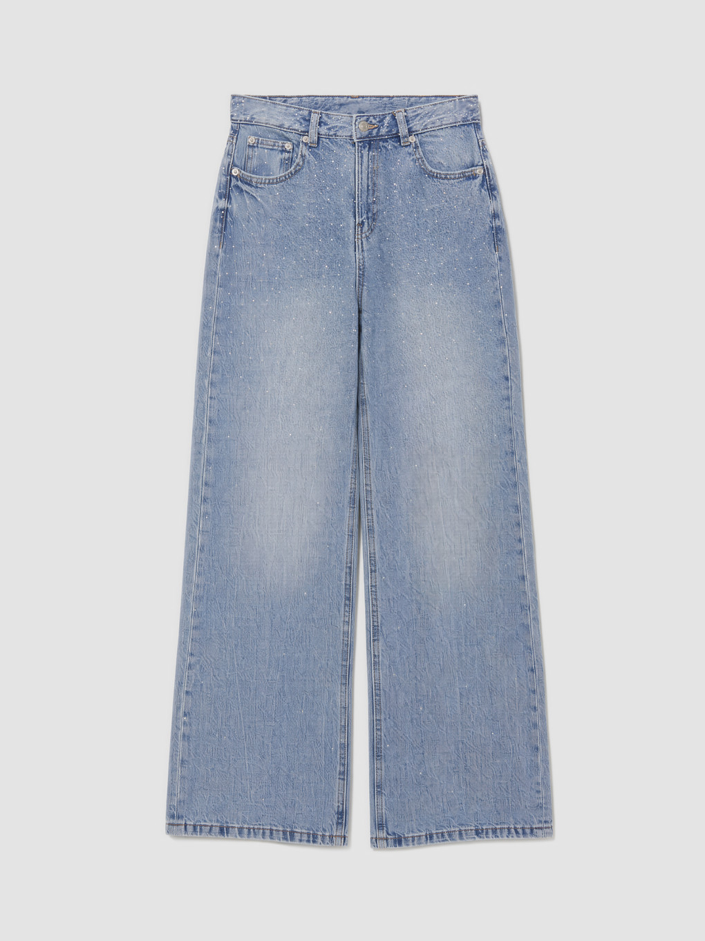 Rhinestone Embellished Wideleg Jean-4