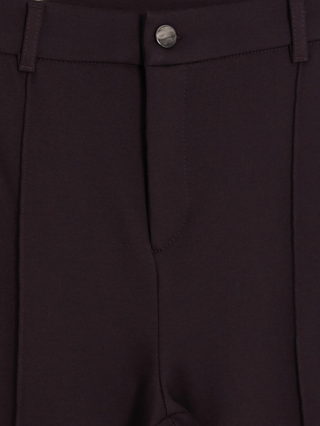 Bordo Dar Fit İspanyol Paça Kadın Pantolon-5