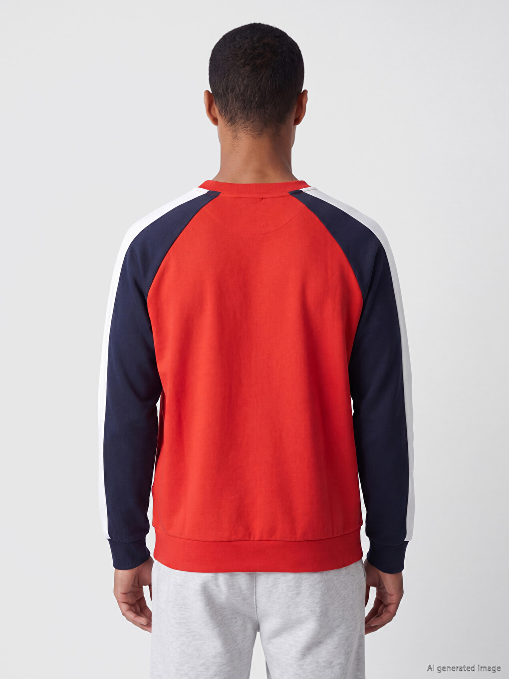 Kırmızı Bisiklet Yaka Paris Saint-germain Baskılı Erkek Sweatshirt-3