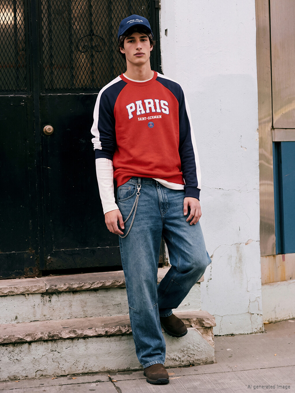 Crew Neck Paris Saint-germain Printed Men's Sweatshirt-1