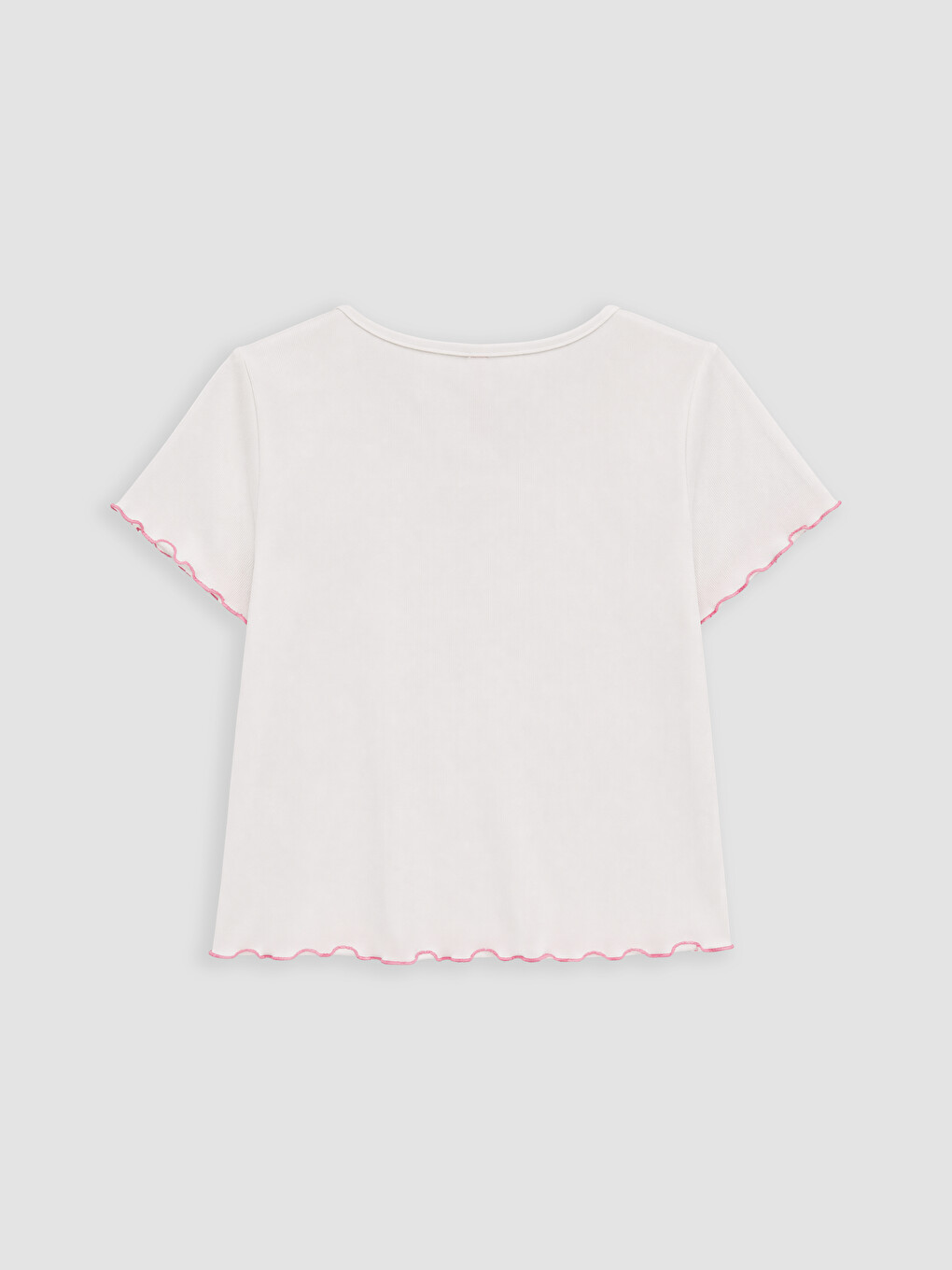Pembe Bisiklet Yaka Baskılı Kadın Pijama Takımı-7