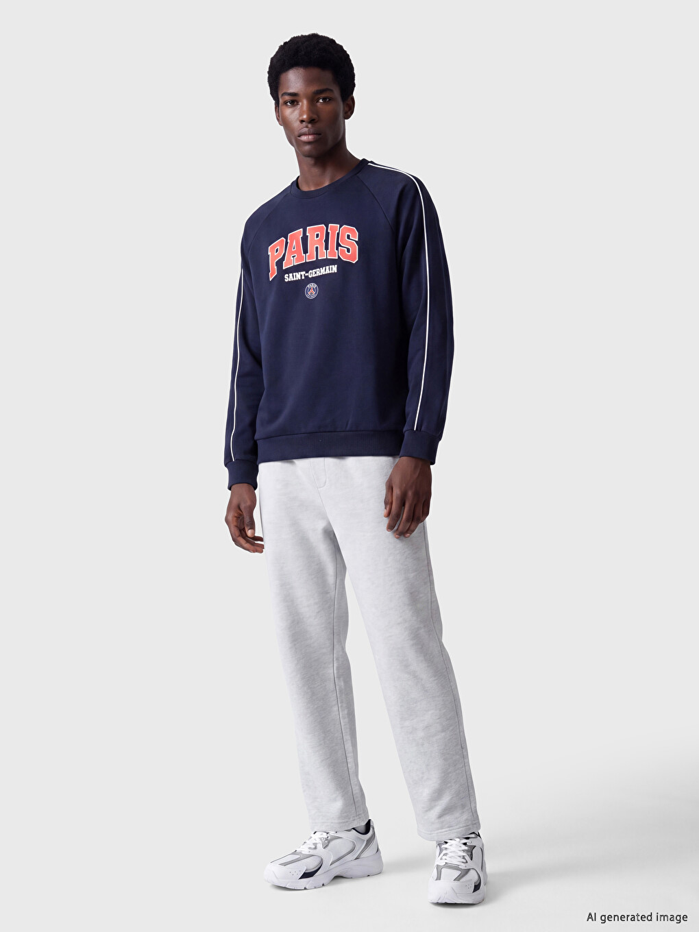 Lacivert Paris Saint-germain Baskılı Erkek Sweatshirt-1