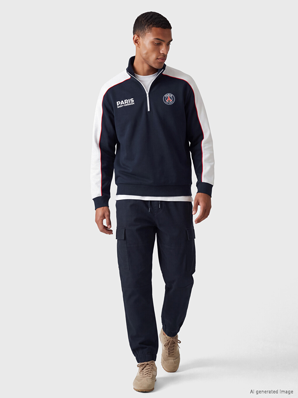 Lacivert Paris Saint-germain Baskılı Sweatshirt-1