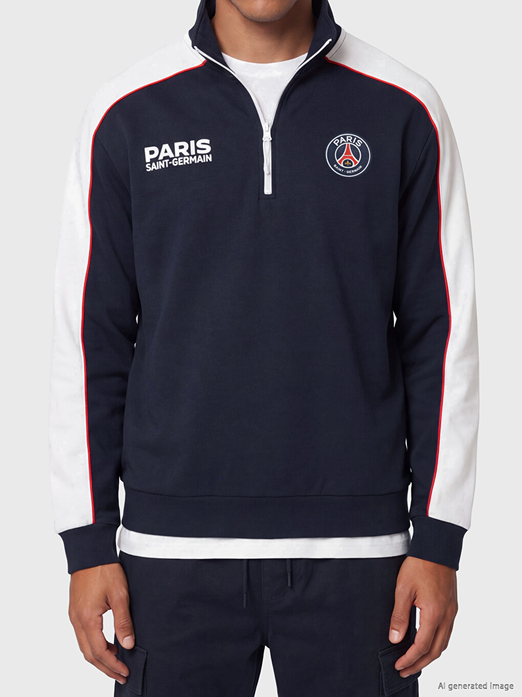 Lacivert Paris Saint-germain Baskılı Sweatshirt-2