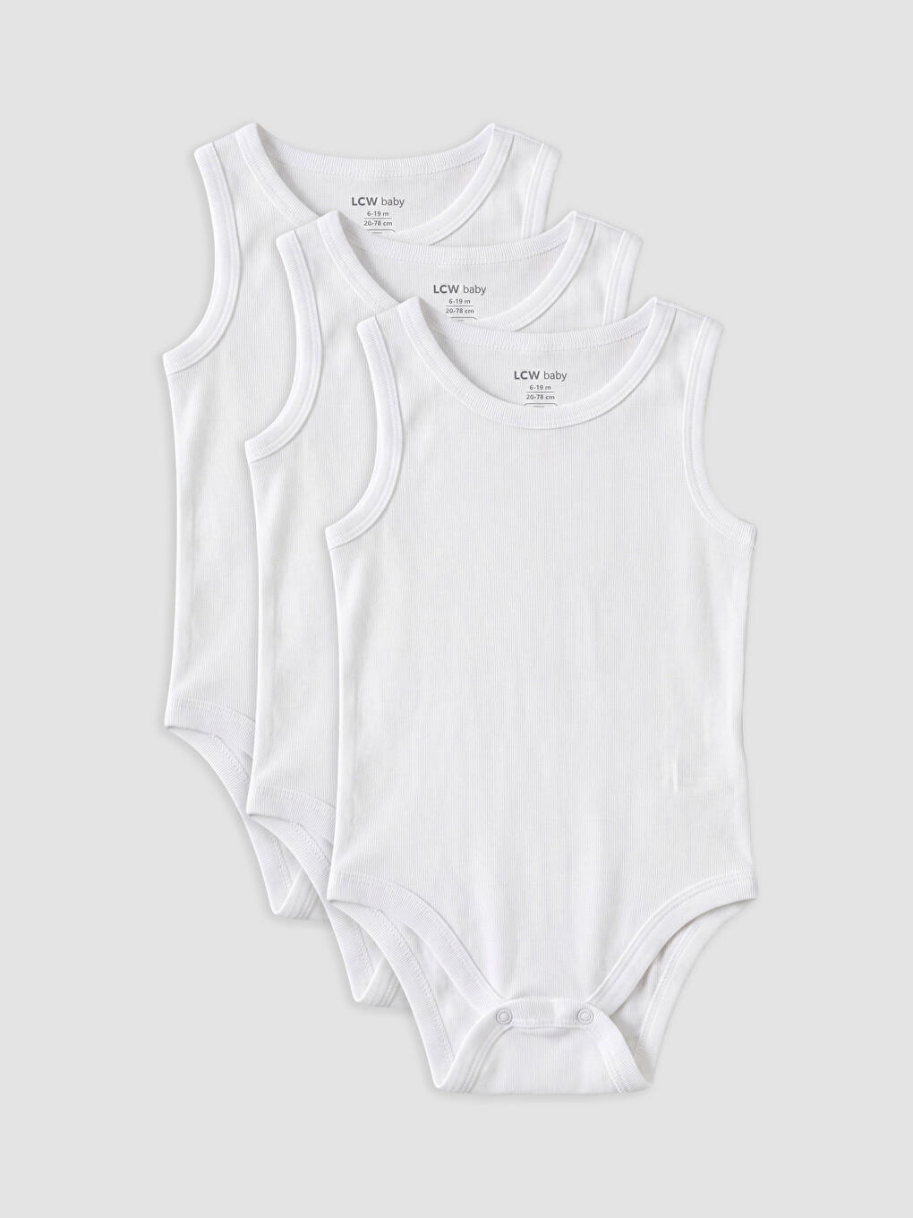 Beyaz Bisiklet Yaka Erkek Bebek Çıtçıtlı Body 3'lü