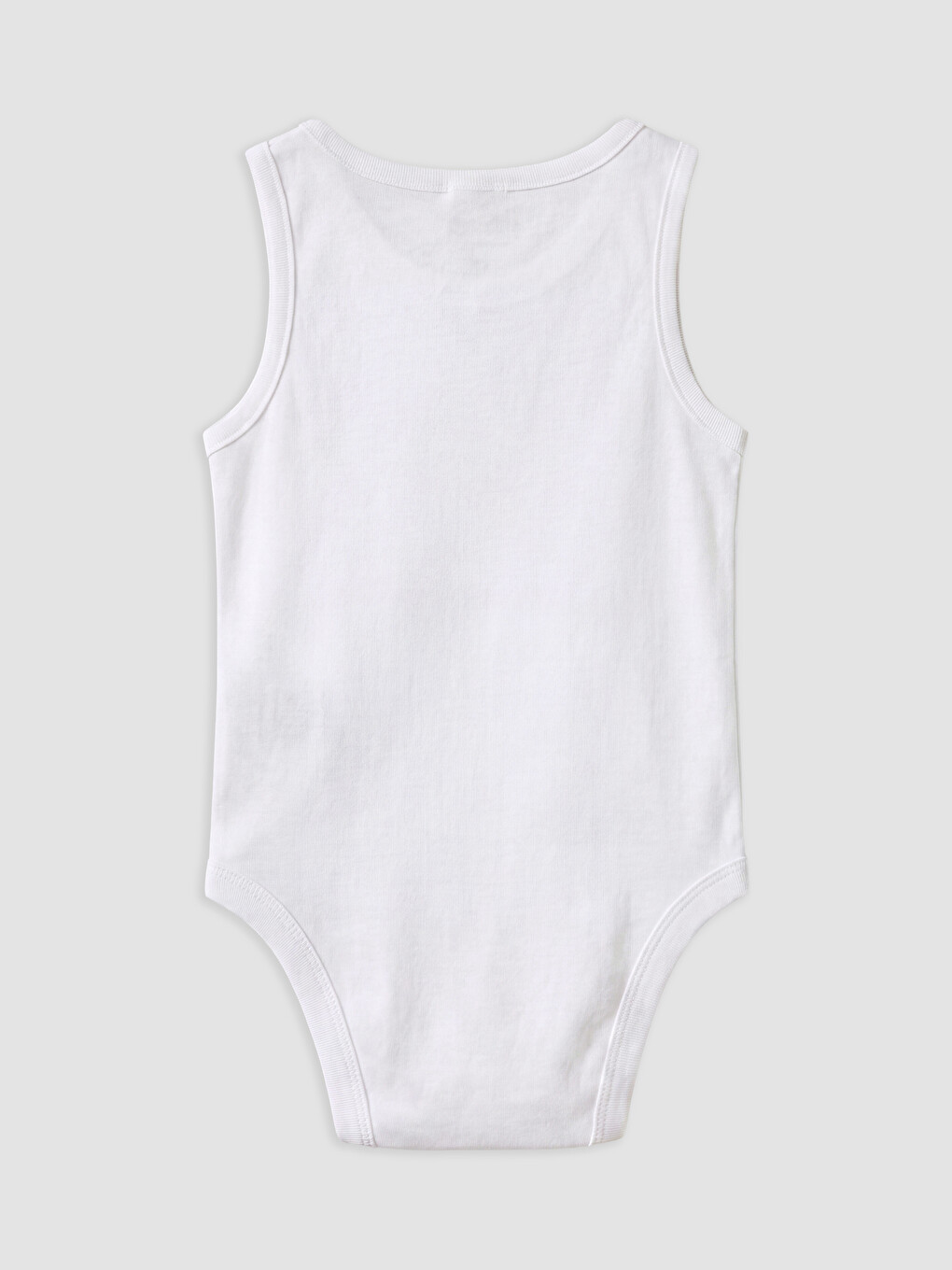 Beyaz Bisiklet Yaka Erkek Bebek Çıtçıtlı Body 3'lü-4