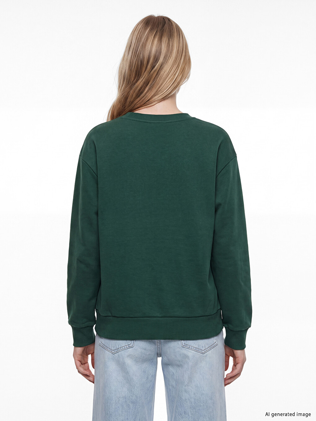 Yeşil Los Angeles Baskılı Kadın Sweatshirt-3