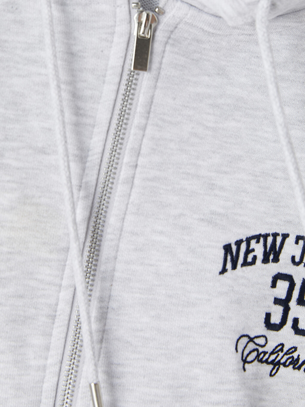 Gri Kapüşonlu Oversize Kadın Fermuarlı Sweatshirt-1