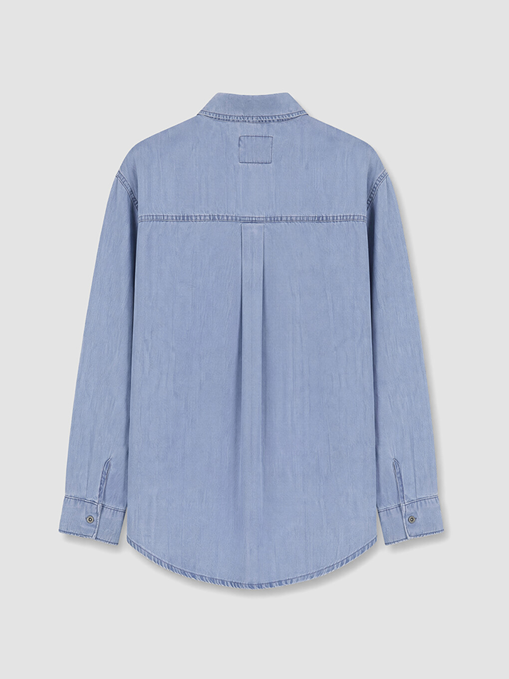 Mavi Oversize Kadın Jean Gömlek-2