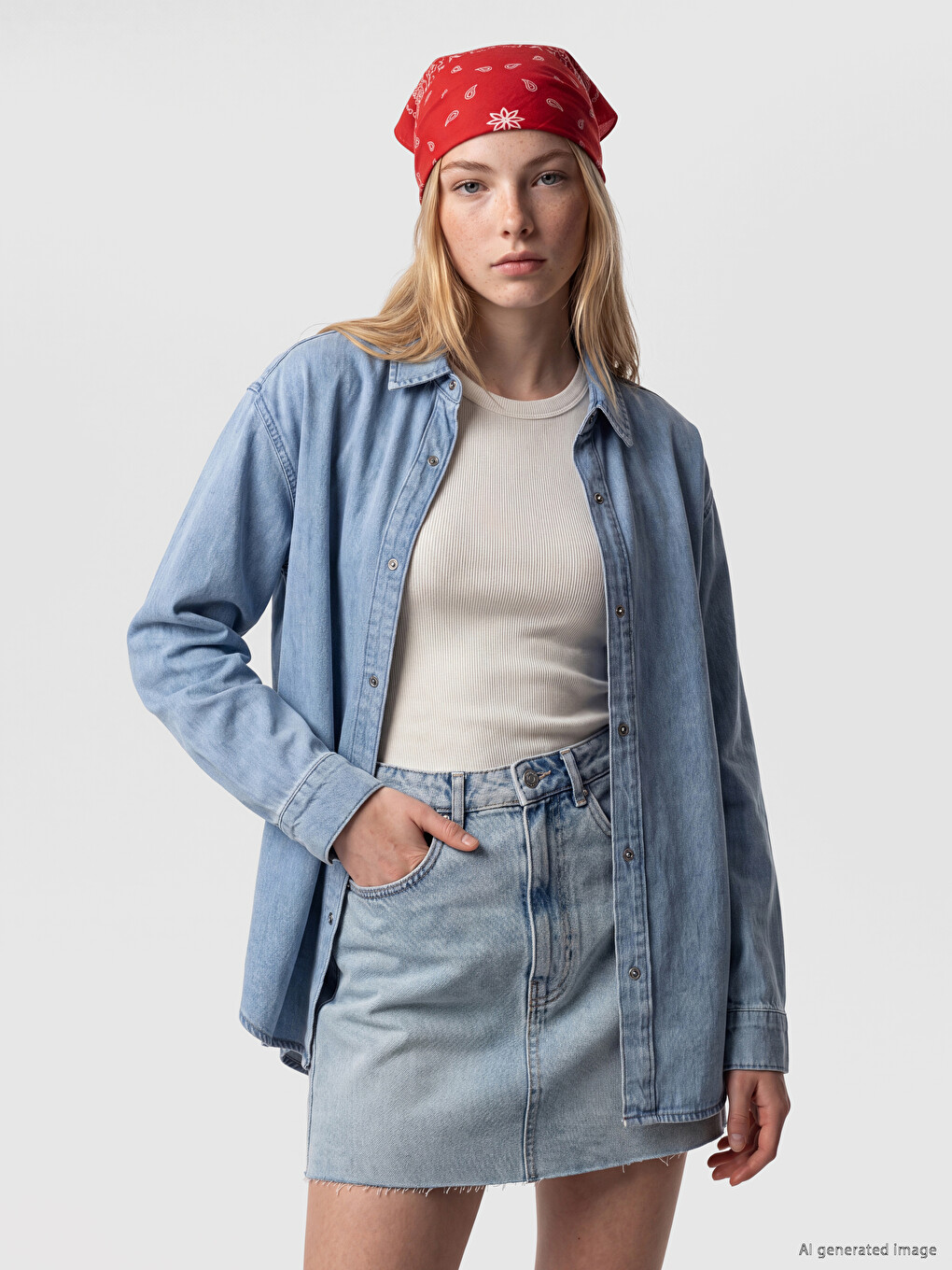 Oversize Women's Jean Shirt
