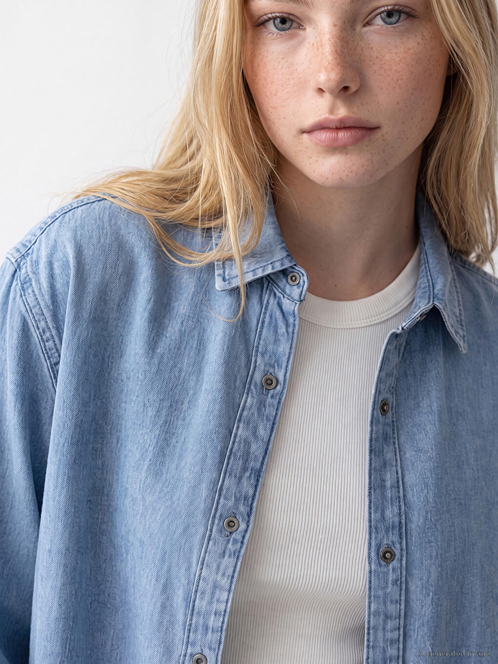 Oversize Women's Jean Shirt-2