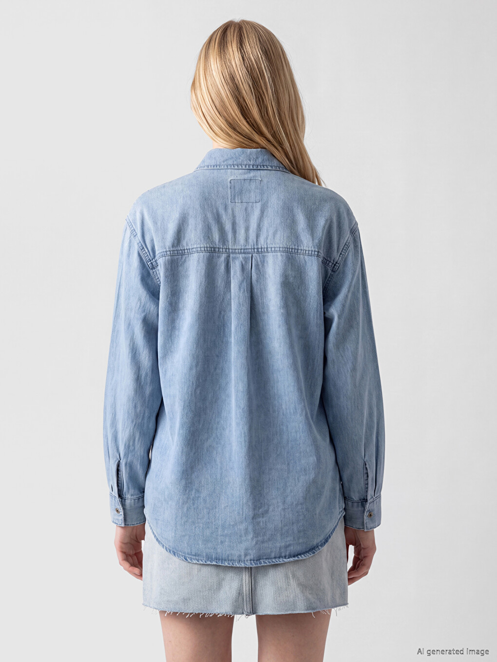 Oversize Women's Jean Shirt-3