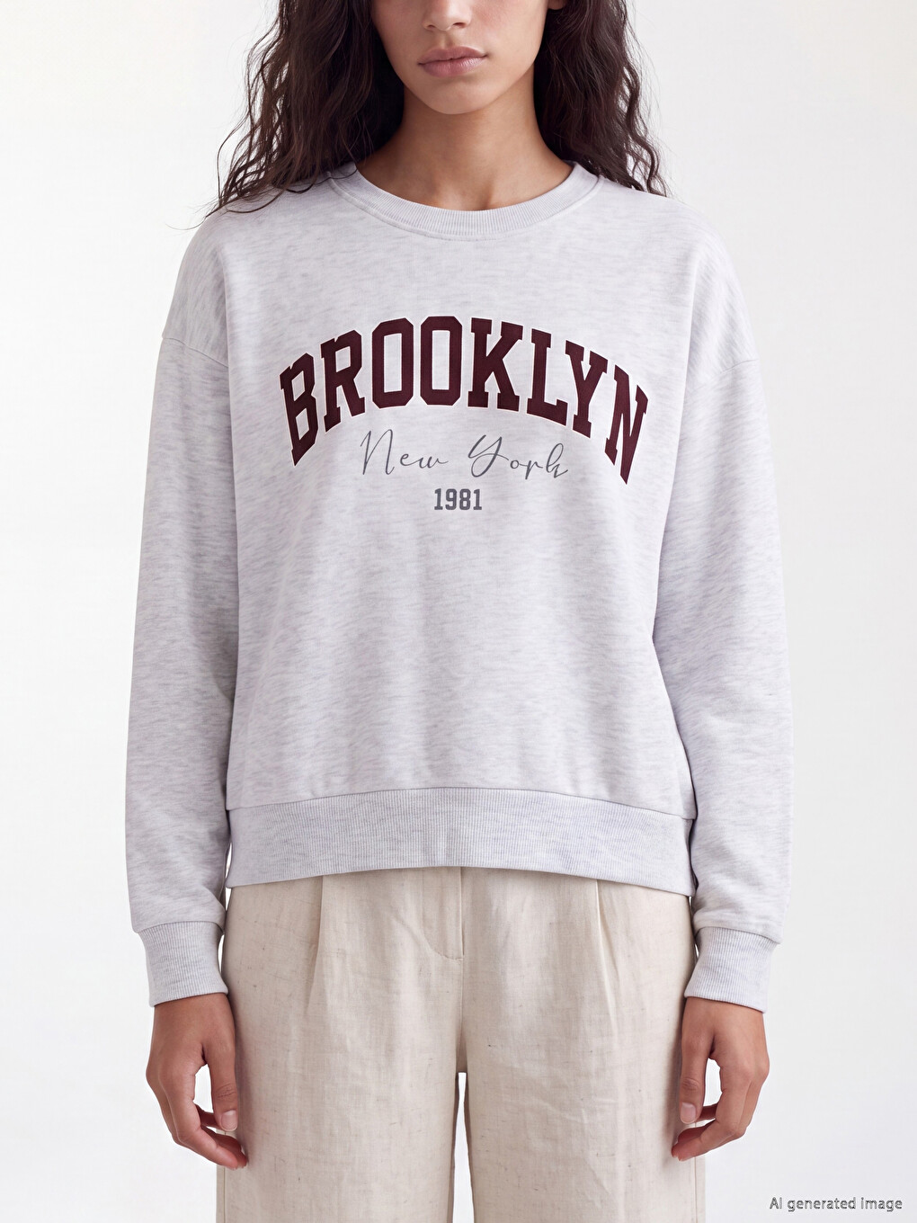 Brooklyn Printed Oversize Women's Sweatshirt-2