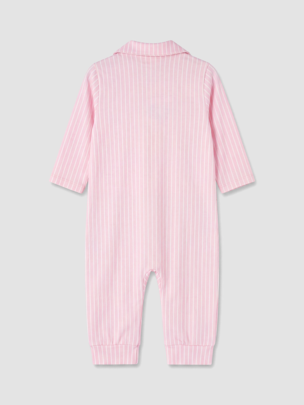 Pembe Gömlek Yaka Minnie Mouse Baskılı Kız Bebek Tulum-2