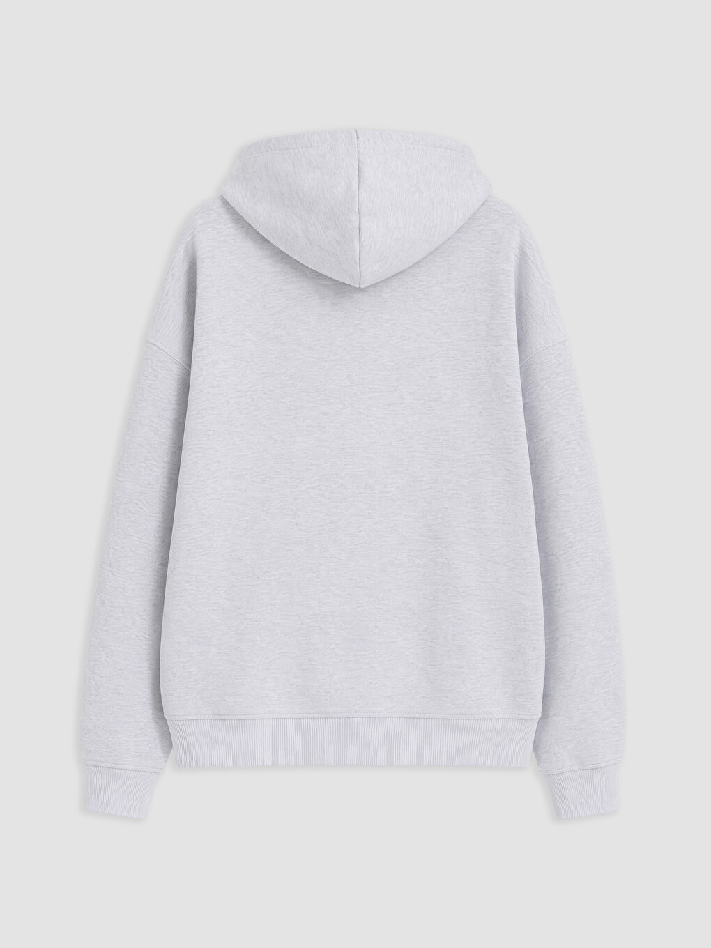 Gri Kapüşonlu Oversize Kadın Fermuarlı Sweatshirt-5