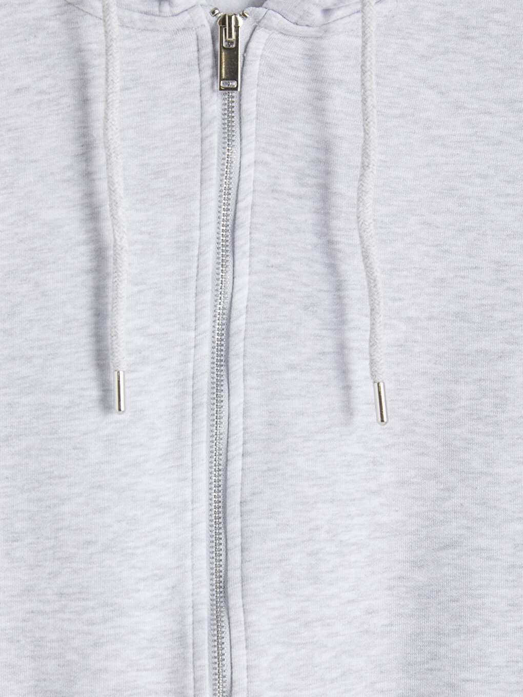 Gri Kapüşonlu Oversize Kadın Fermuarlı Sweatshirt-6