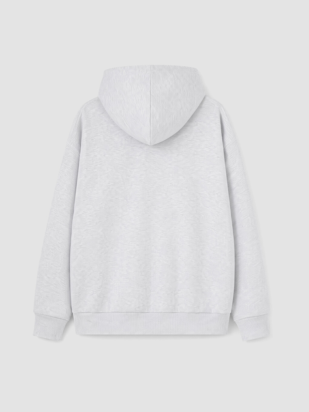 Gri Baskılı Kadın Kalın Fermuarlı Sweatshirt-2