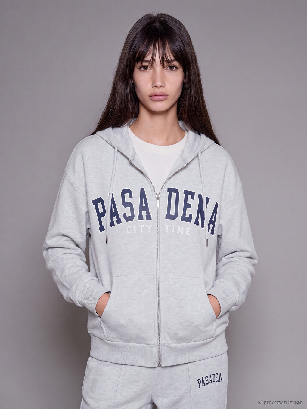 Printed Women's Thick Zippered Sweatshirt