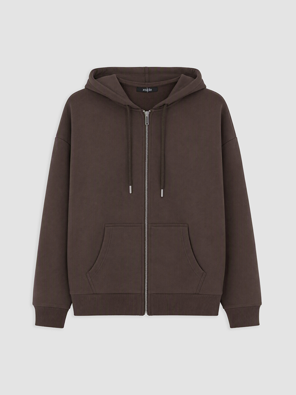 Woman Brown Zip-up Sweatshirt