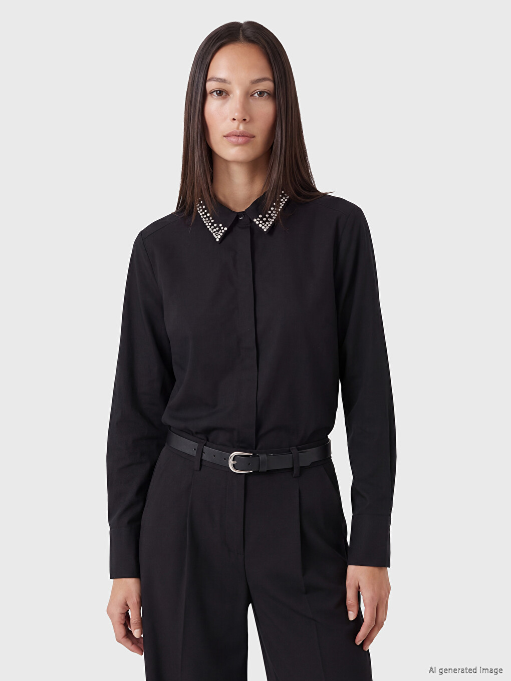 Woman Black Shirt