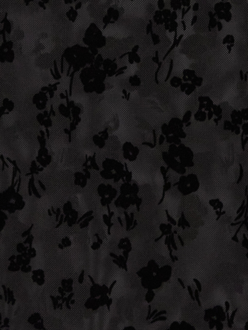 Ruffled Mock Neck Floral Tulle Blouse-4