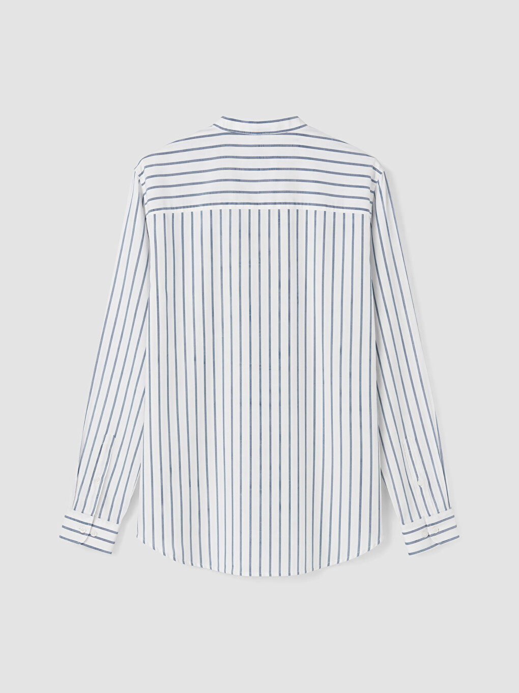 Regular Fit Grandad Collar Striped Men's Shirt-6
