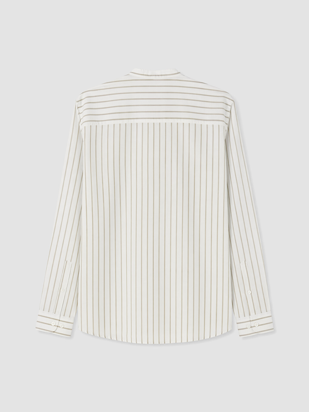 Regular Fit Grandad Collar Striped Men's Shirt-2