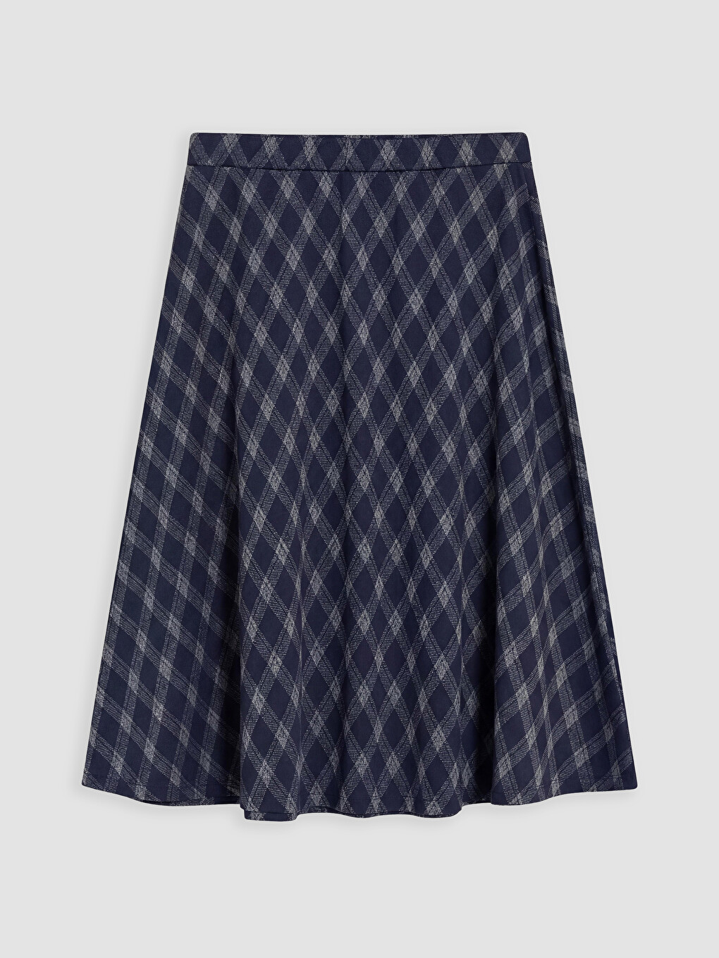 Elastic Waist Plaid A-line Skirt-4