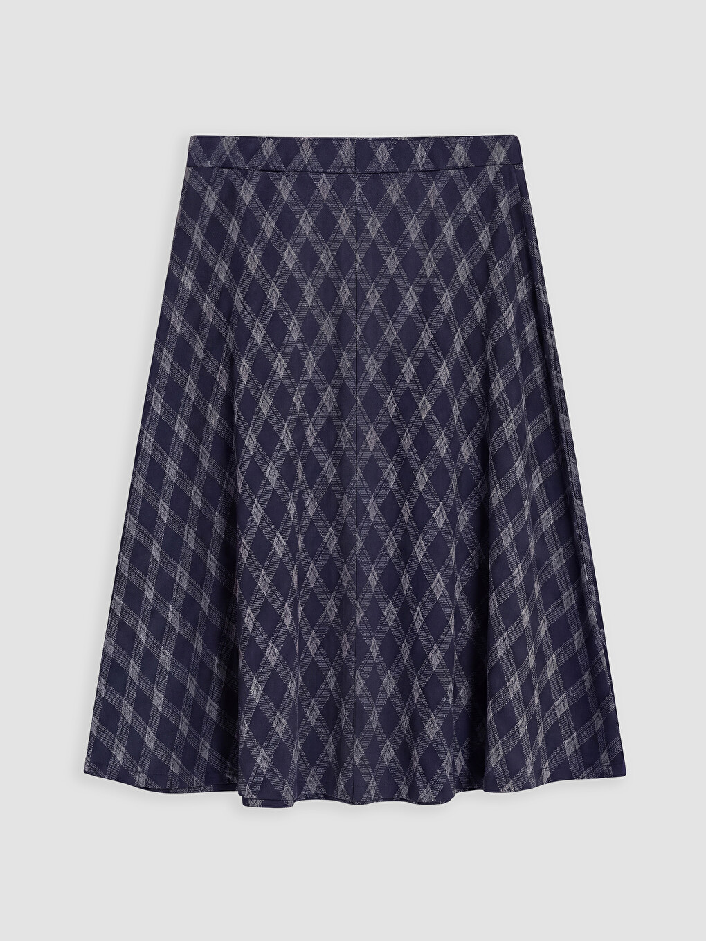 Elastic Waist Plaid A-line Skirt-6