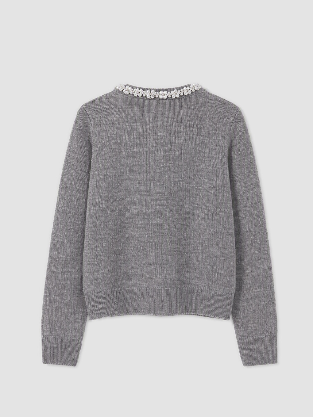 Crew Neck Pearl Embellished Women's Knitwear Cardigan-5