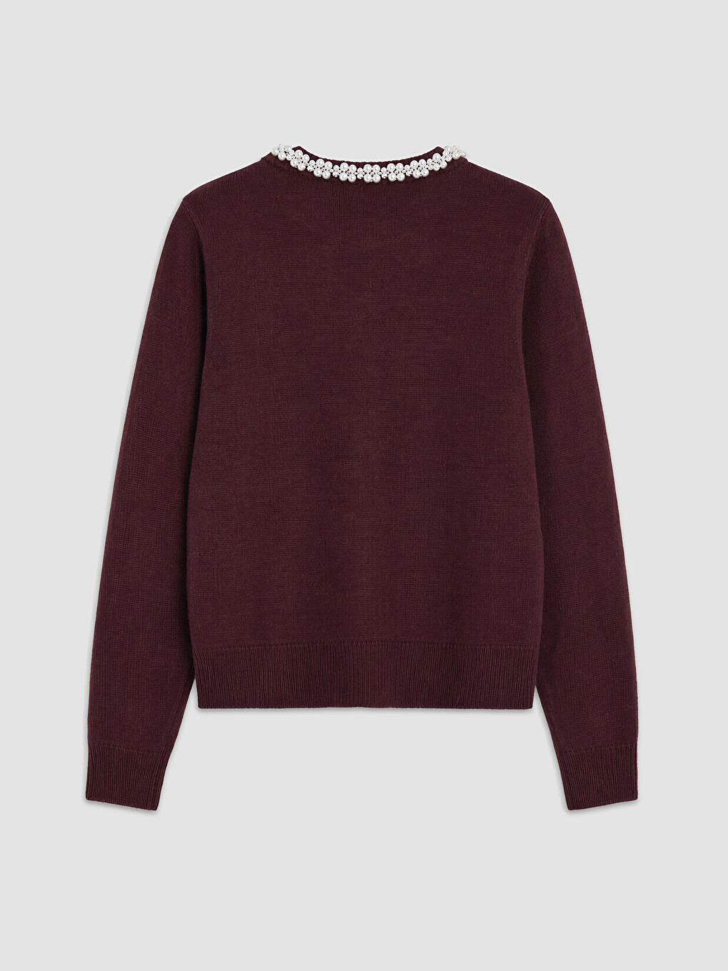 Crew Neck Pearl Embellished Women's Knitwear Cardigan-5