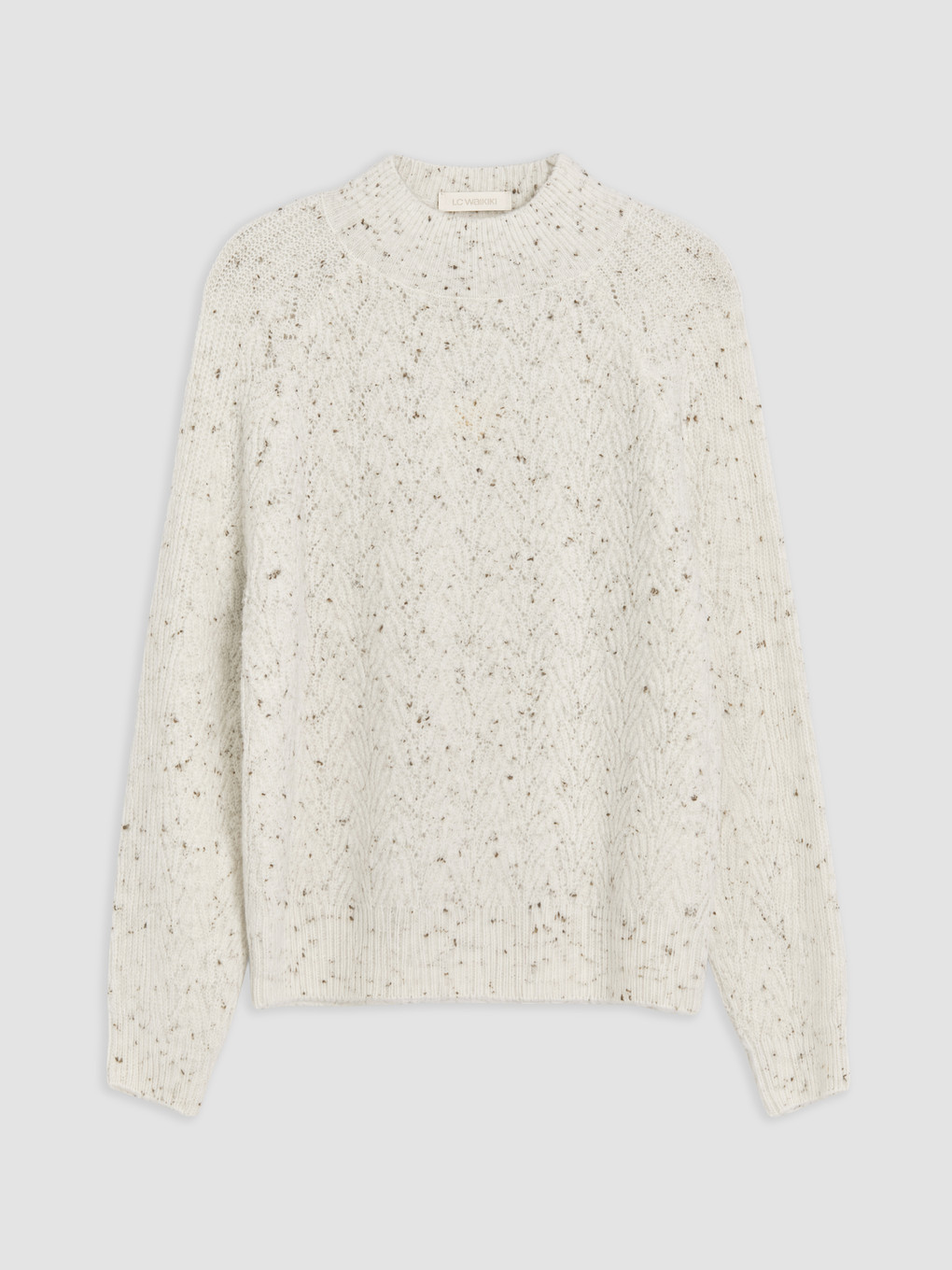 Mock Turtleneck Patterned Women's Knitwear Sweater-4