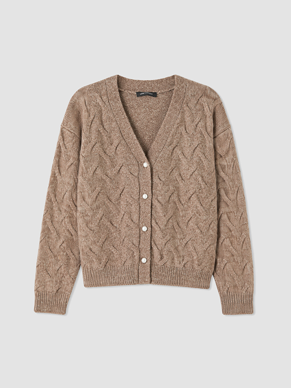 V Neck Patterned Women's Knitwear Cardigan-4