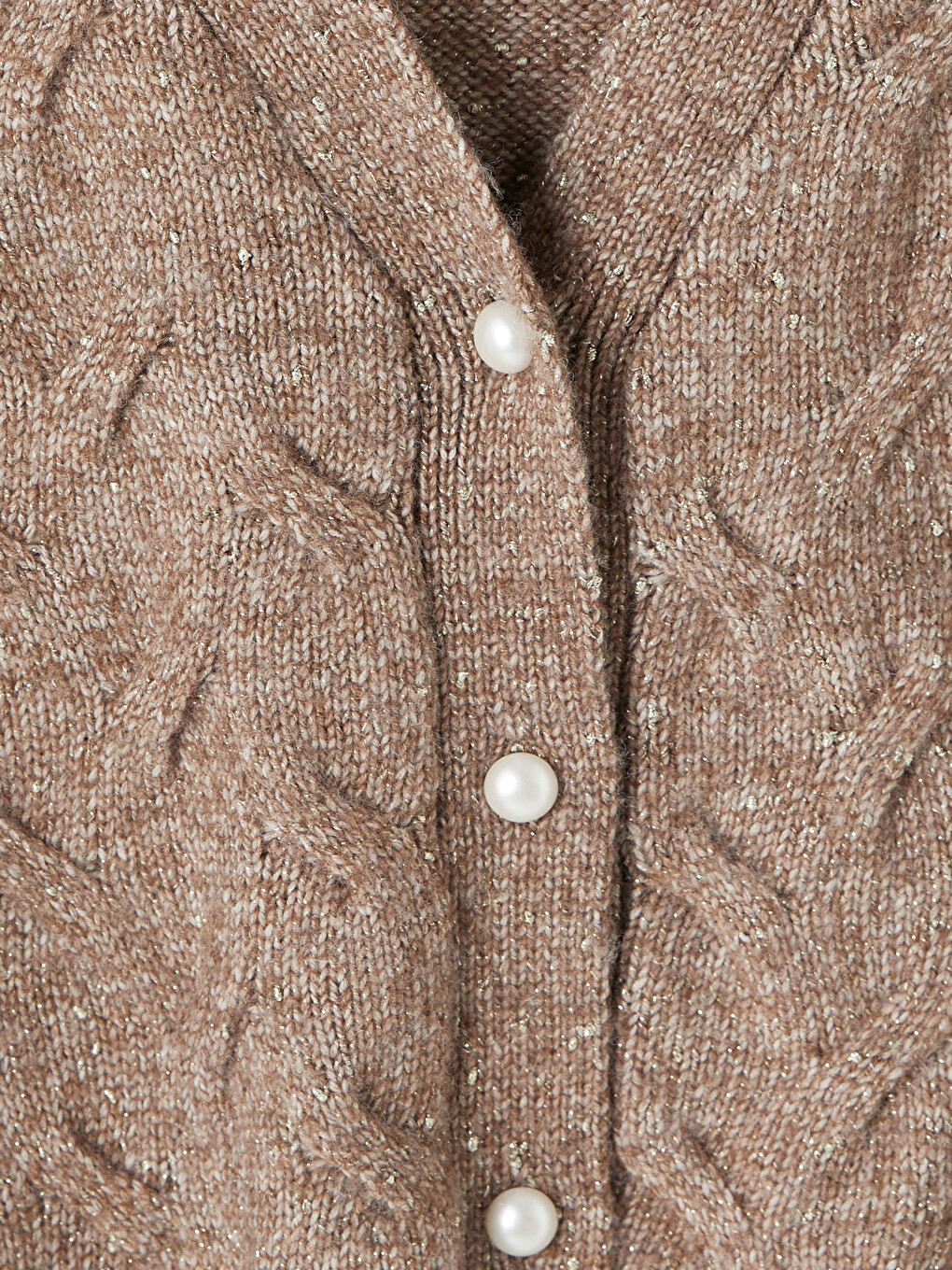 V Neck Patterned Women's Knitwear Cardigan-5