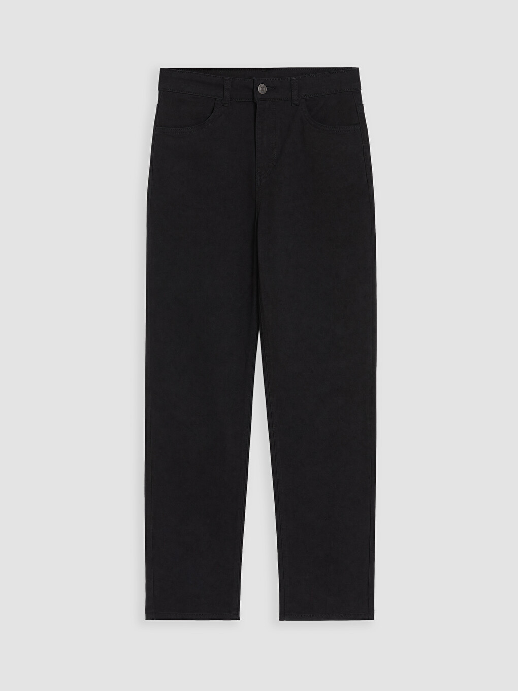 Siyah Regular Fit Kadın Gabardin Pantolon-4