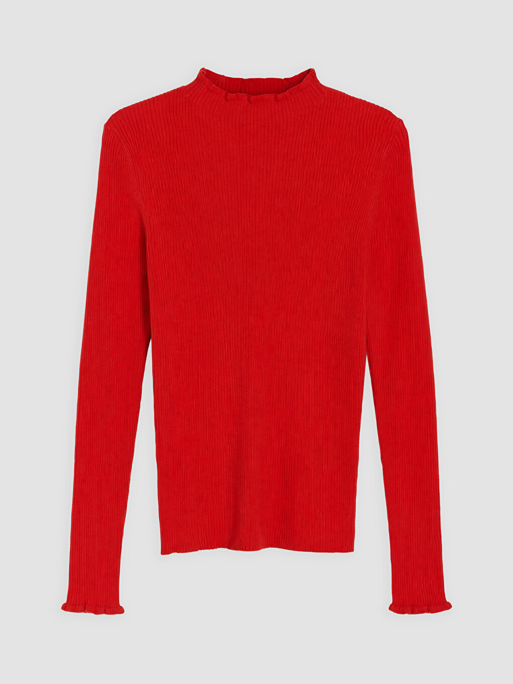 Ruffled Stand Collar Women's Knitwear Sweater-4
