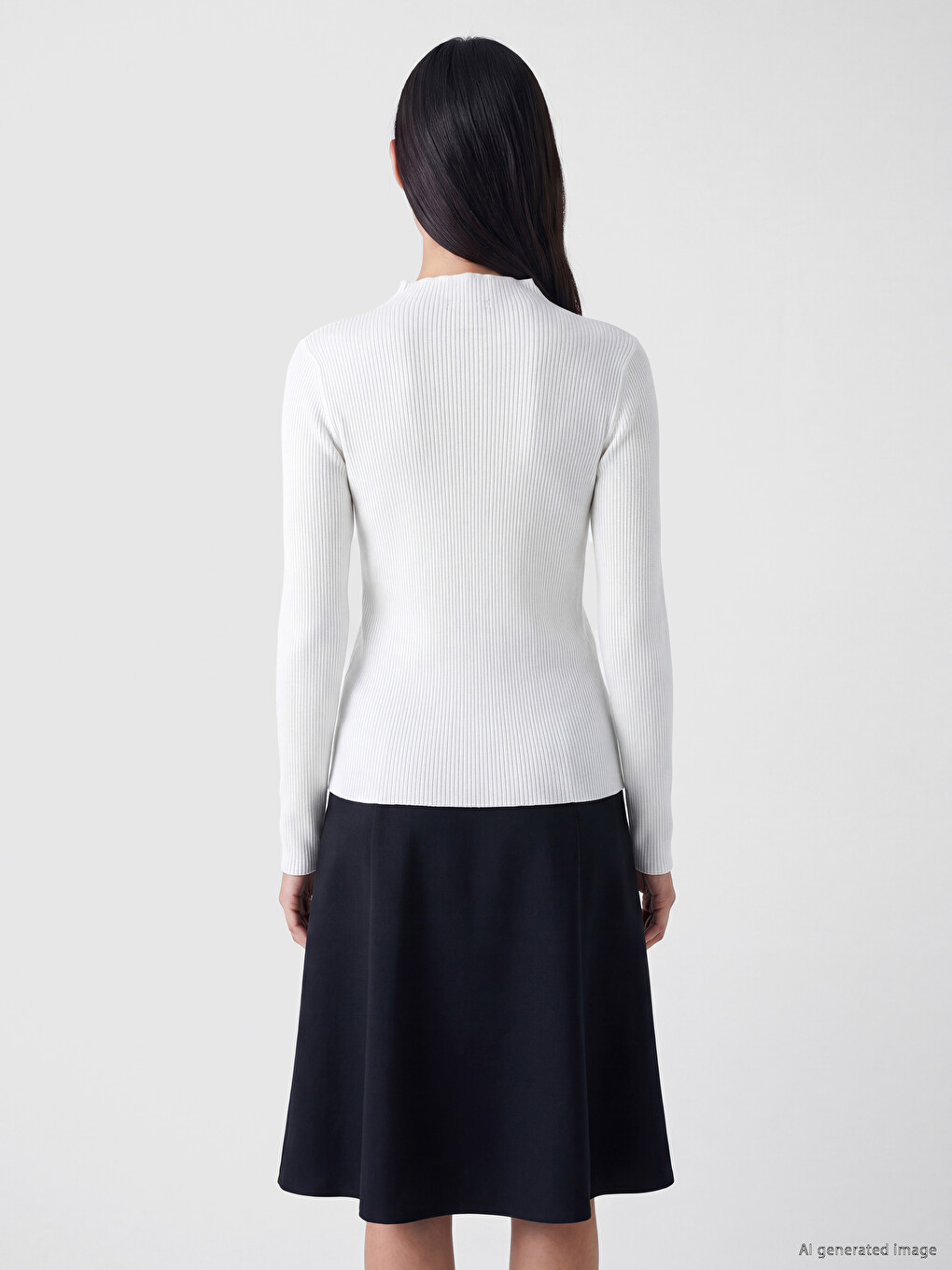 Ruffled Stand Collar Women's Knitwear Sweater-3