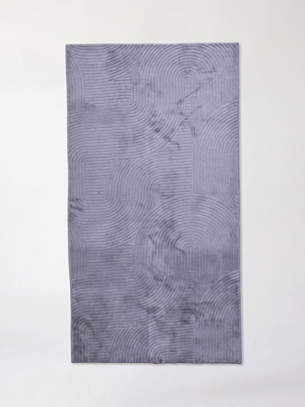 Gri Geometrik Desenli Halı 80x150 Cm-1