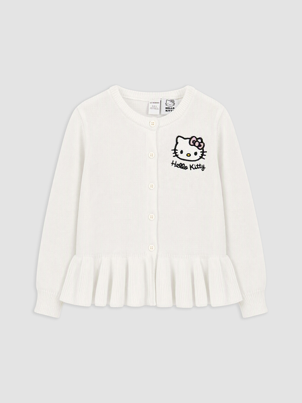 Hello Kitty Embroidered Girls' Knitwear Cardigan