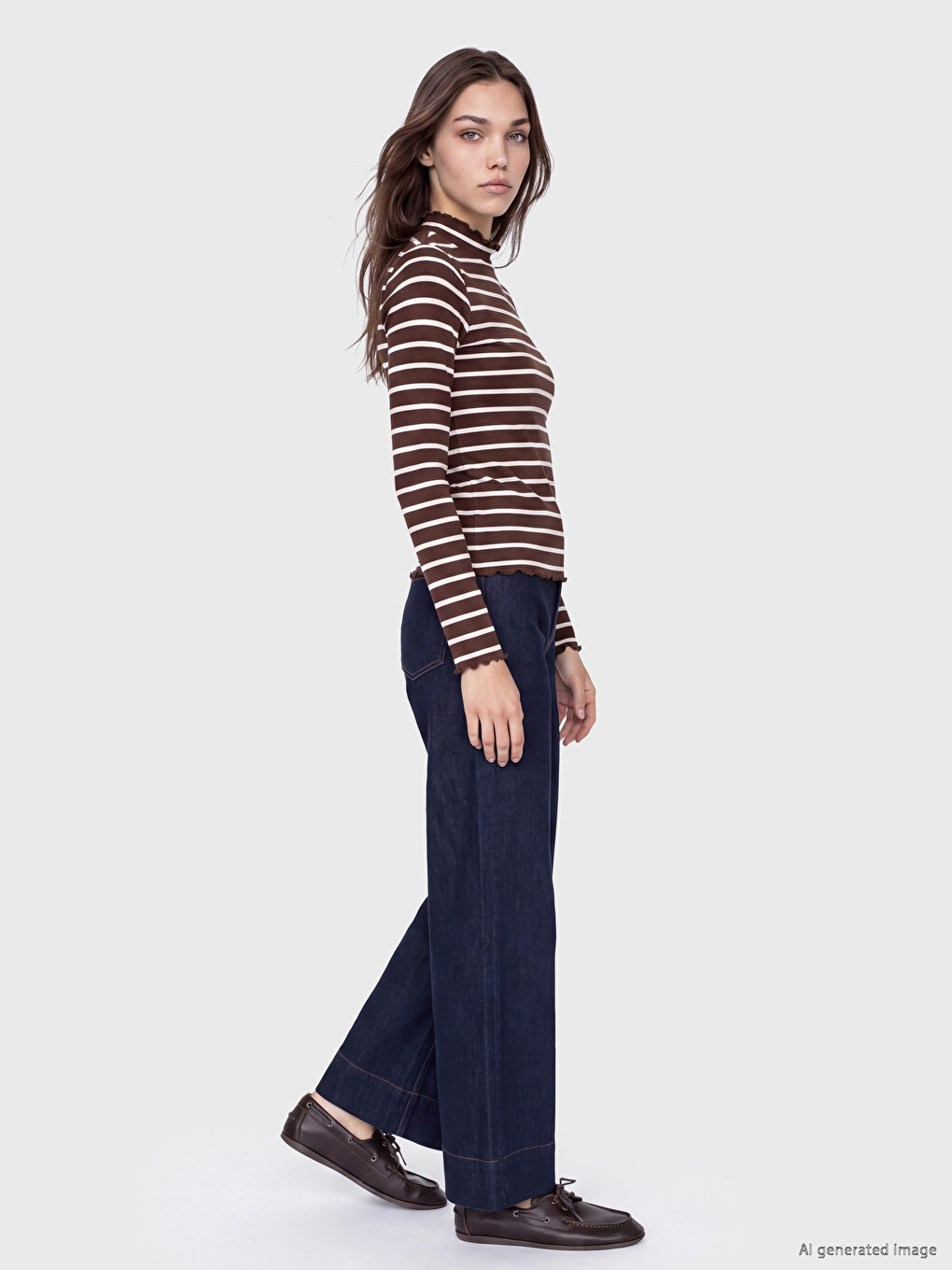İndigo Wideleg Kadın Jean Pantolon