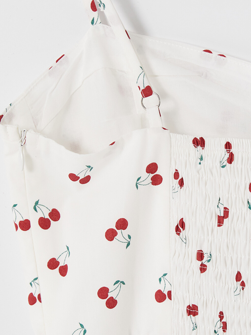 Strappy Cherry Patterned Layered Dress-2