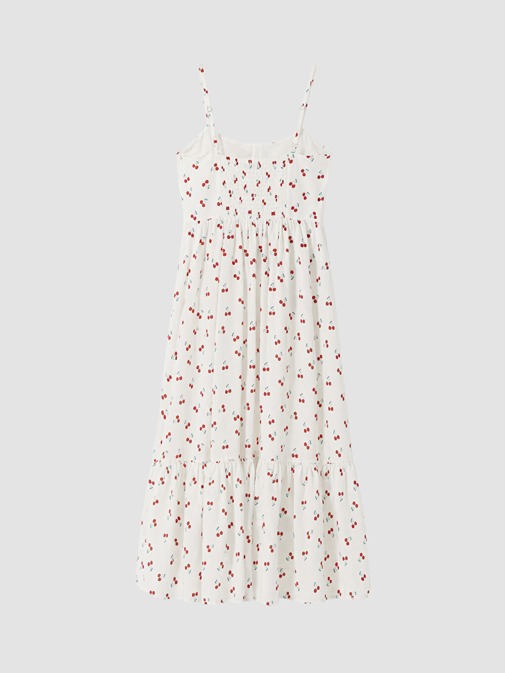 Strappy Cherry Patterned Layered Dress-3