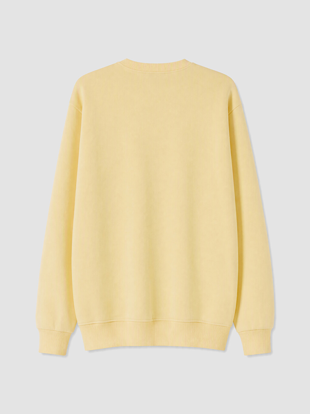 Sarı Bisiklet Yaka Oversize Kadın Kalın Sweatshirt-7