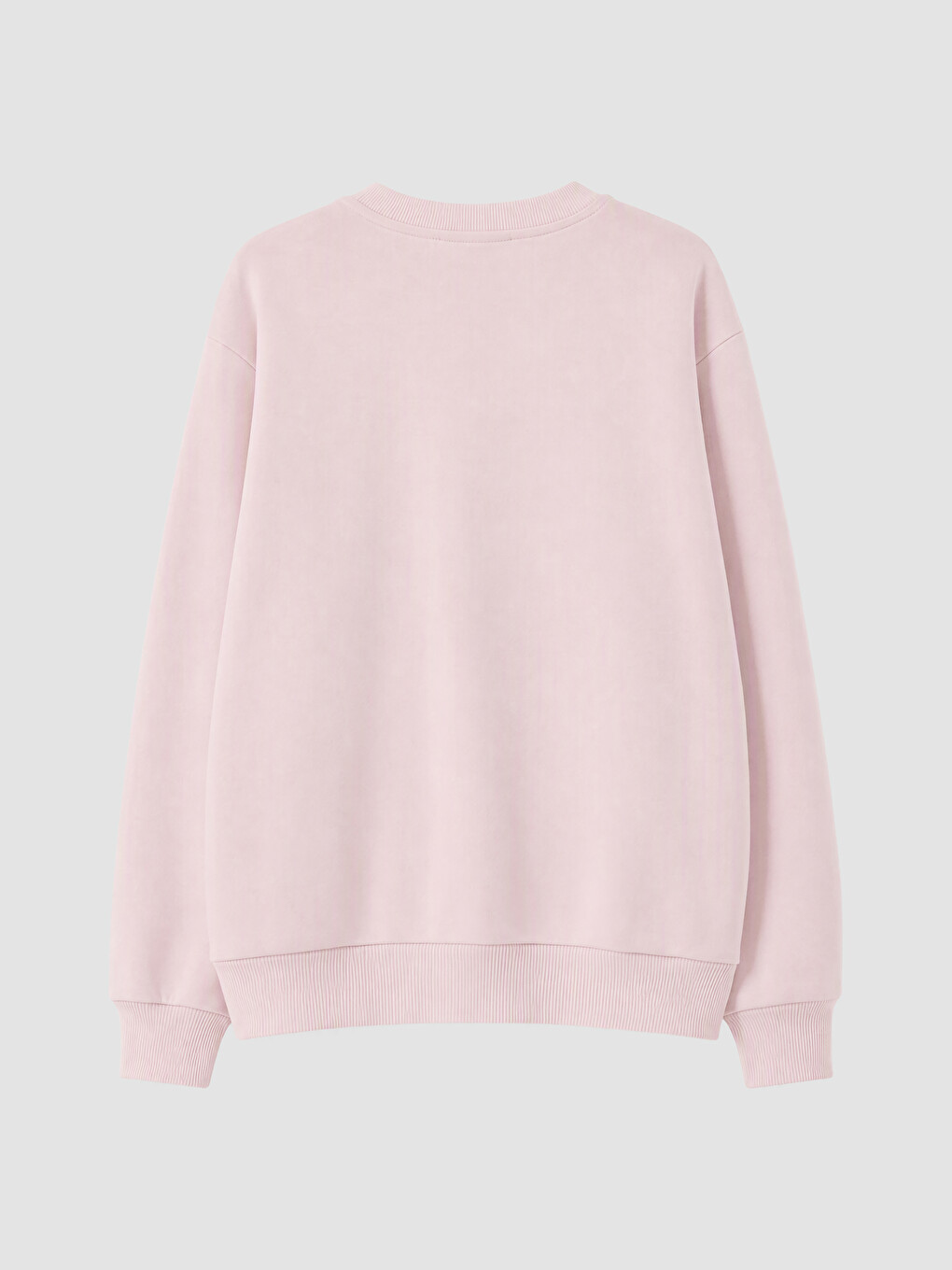 Pembe Bisiklet Yaka Nakışlı Kadın Sweatshirt-7
