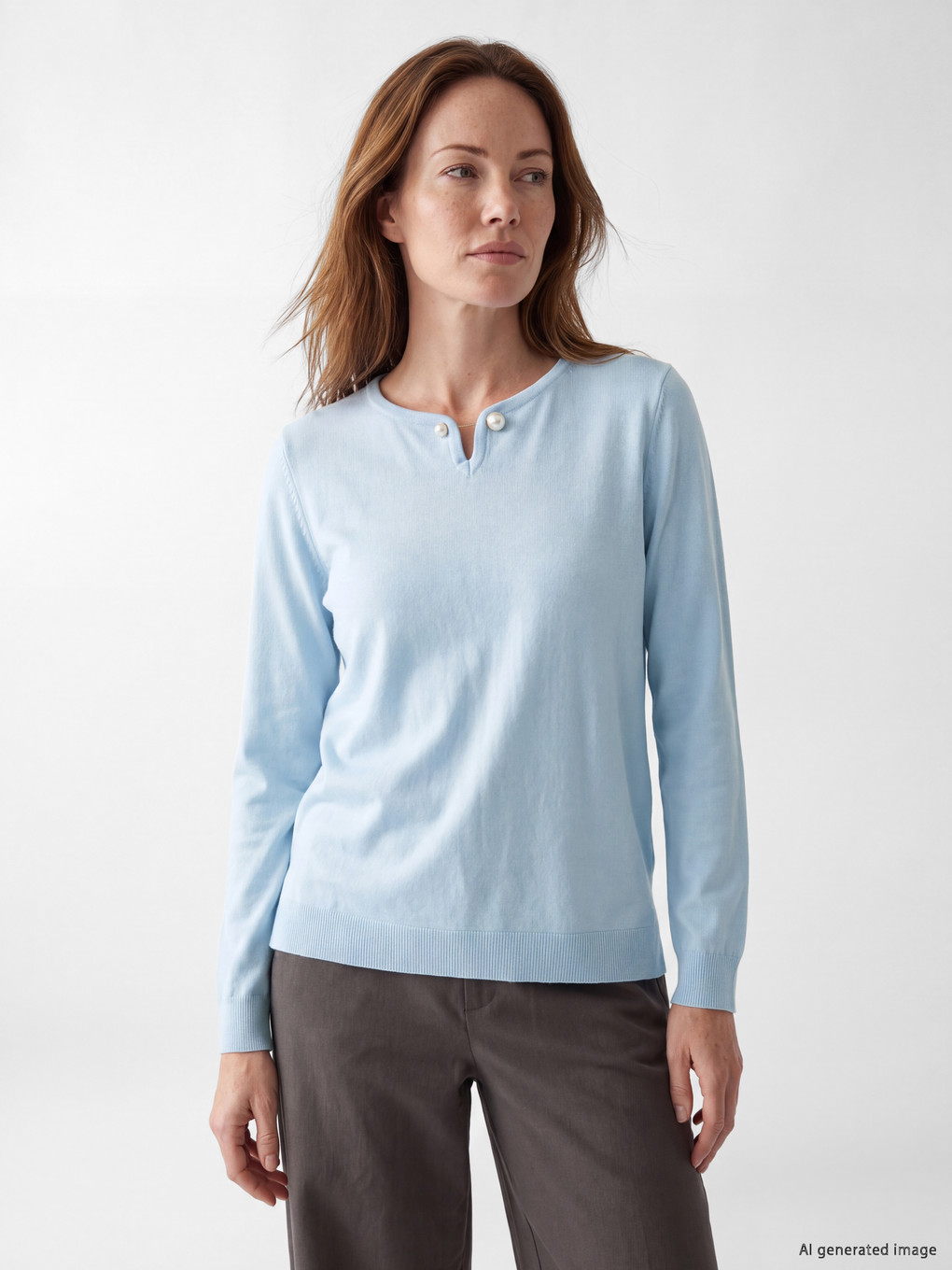 Woman Blue Sweater