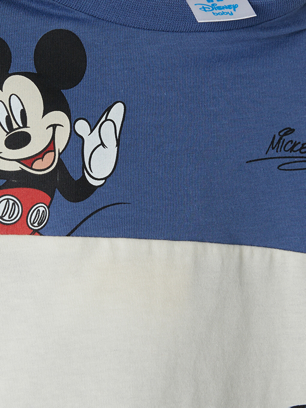 Ekru Mickey Mouse Baskılı Erkek Bebek Takım-2