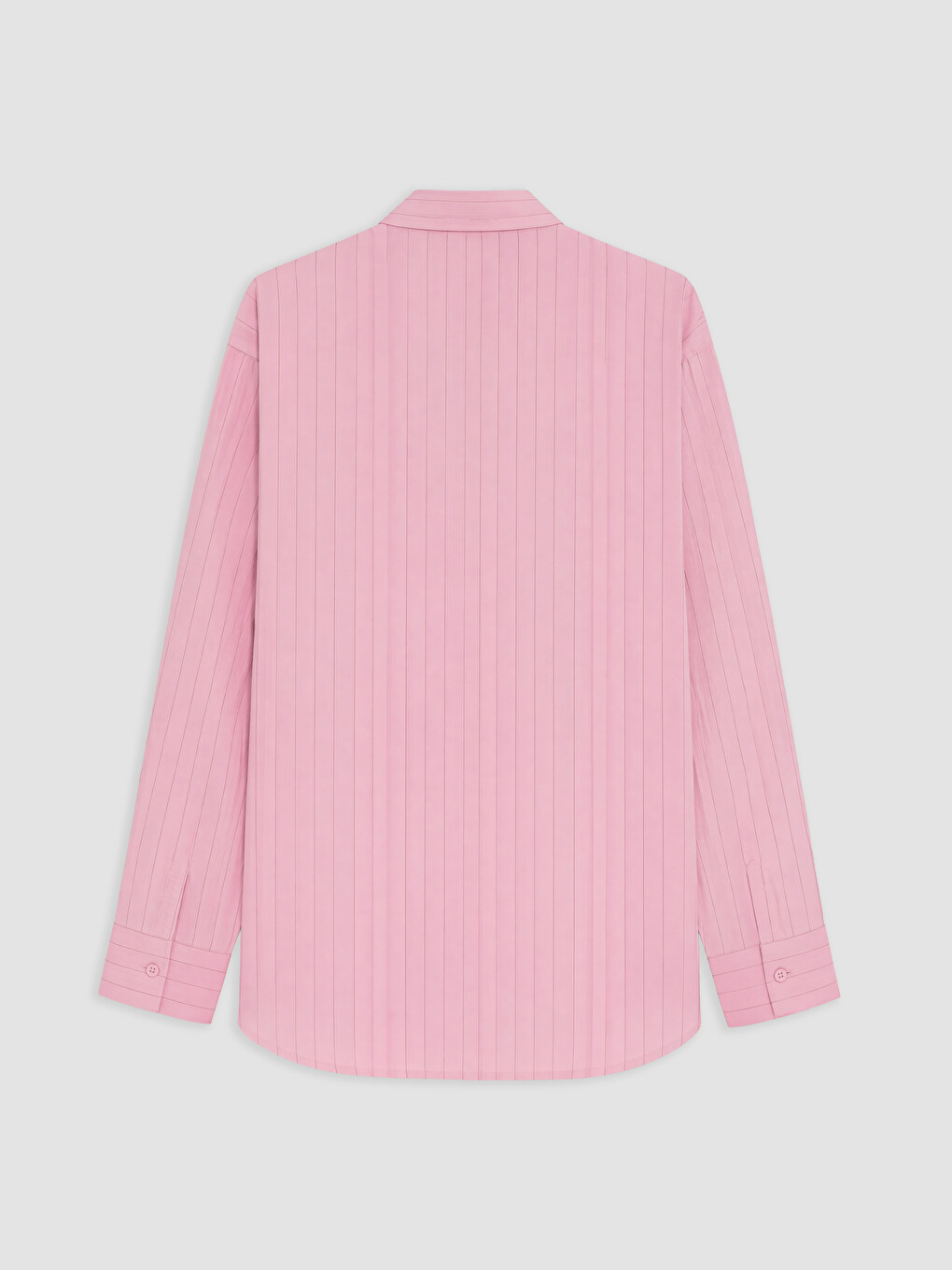 Pembe Çizgili Oversize Kadın Gömlek-1