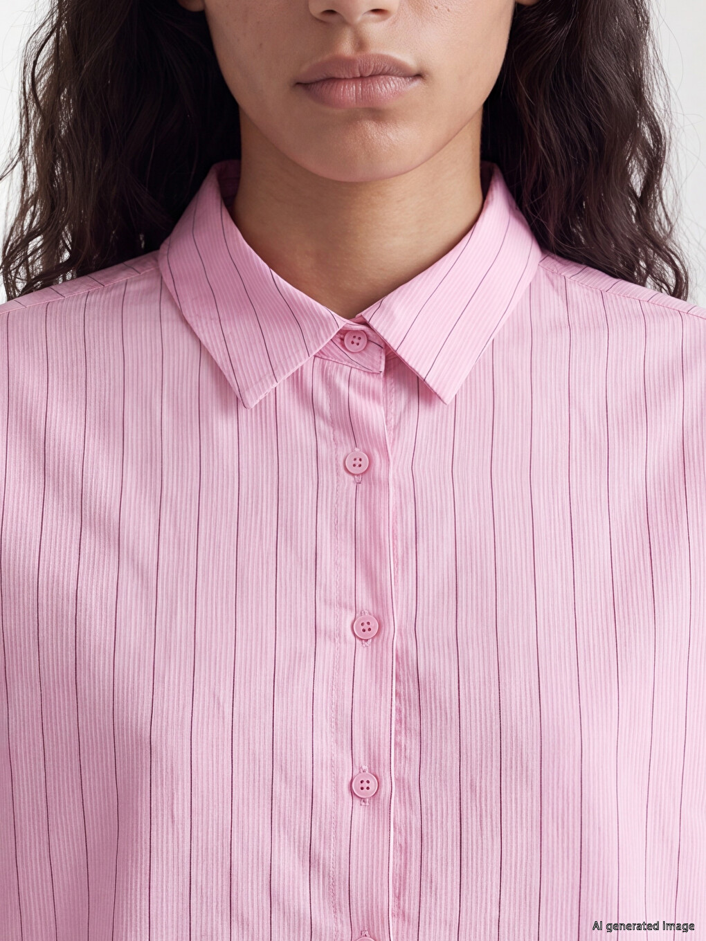 Striped Oversize Women's Shirt-2