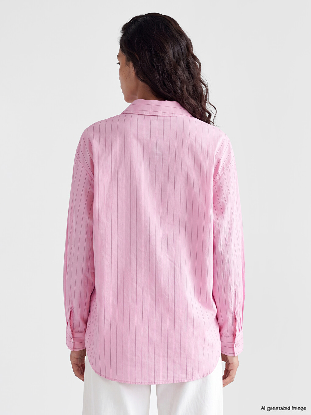 Striped Oversize Women's Shirt-3