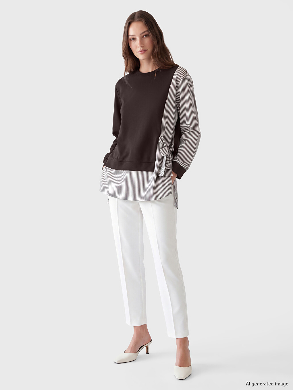 Striped Soft Touch Women's Sweatshirt Tunic-1
